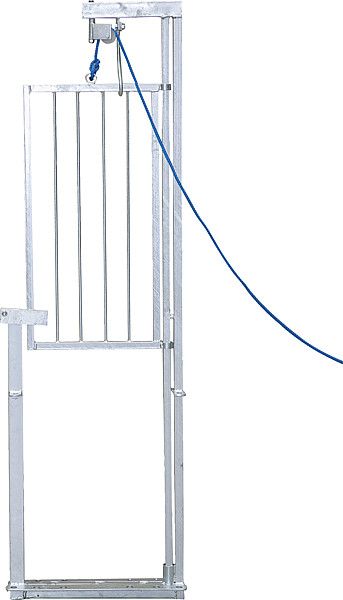 Falltor mit Seilbetätigung, für Schaf-Fanganlagen, verzinkt