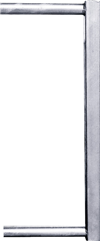 Abschlussrohr 45x45 f. Kälberfressgitter  f. Schnellverschluss TS und Anschraubt.  mit Einschub 34 mm