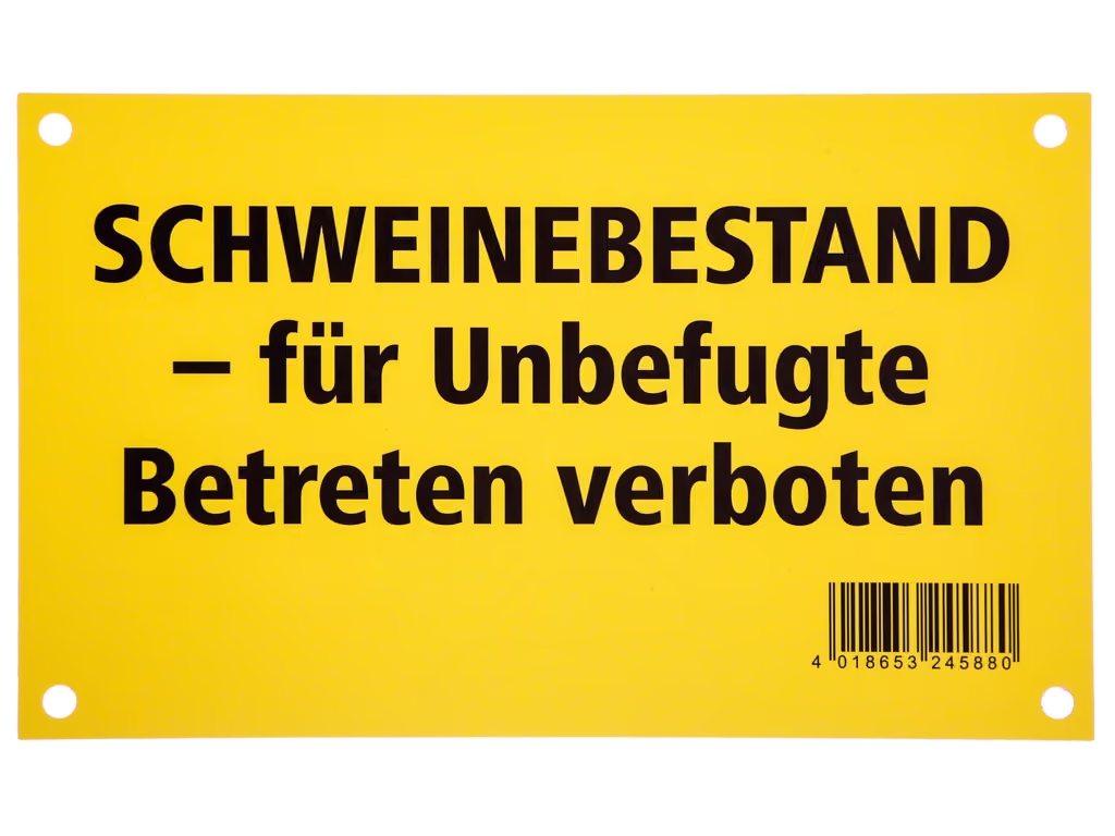 Warnschild "SCHWEINEBESTAND