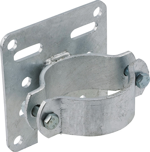 Schellen m. Halter f. Tränkebecken f. Pfosten 76 mm