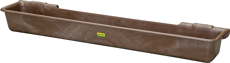 Kunststoff-Langtrog, 100 Liter, braun  zum Einhängen in Rohre bis 2"