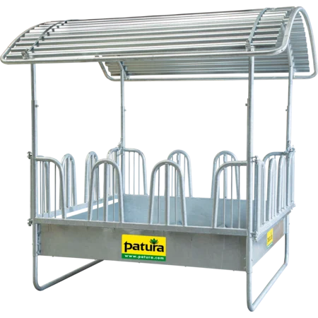 Compact-Viereckraufe 12 Fressplätze mit Sicherheits-Palisade