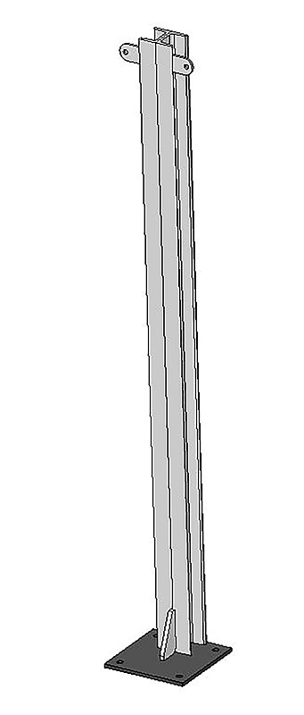 U-Profil 65x42x5,5mm, doppelt, L=1,45 m
