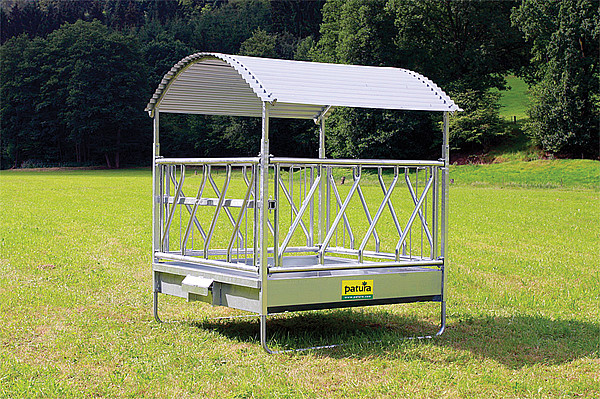 Profi-Viereckraufe mit Schrägfressgittern, 2,00 x 2,05 m