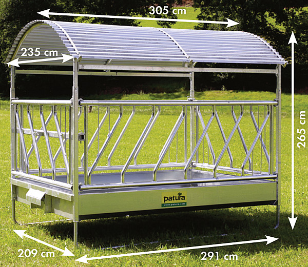 Großballenraufe mit Schrägfressgittern, 2,85 x 2,05 m