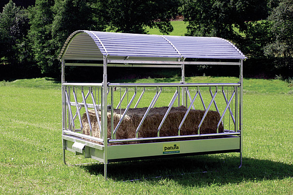 Großballenraufe mit Schrägfressgittern, 2,85 x 2,05 m