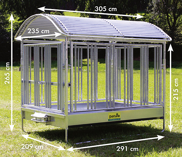 Großballenraufe mit Pferdefressgittern, 2,85 x 2,05 m